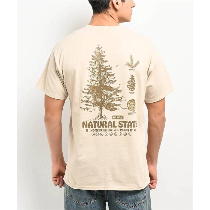 Dravus 【 Natural State Sand T-Shirt Men\u0027s Light Pastel Brown 】 自然的 State 滑るゲーム盤 砂色・沙子 プルオーバー メンズ 赤銅色 赤銅色