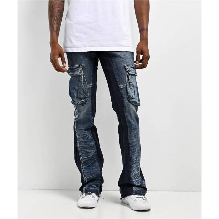 【★百貨店SALE★6/11十二時2時迄】Ninth Hall 【 Haze Cargo Stacked Flare Jeans Men\u0027s Medium Blue 】 積貨委託貨物 デニム メンズ 青み 青色