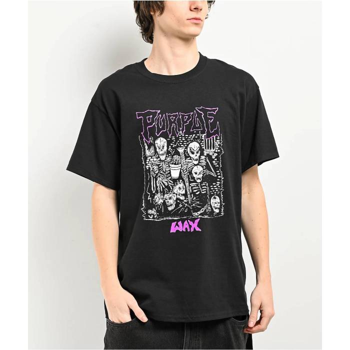 Purple Wax 【 Metal Band Black T-Shirt Men's Black 】 メタル 黒色 ブラック Tシャツ メンズ 黒色 ブラック