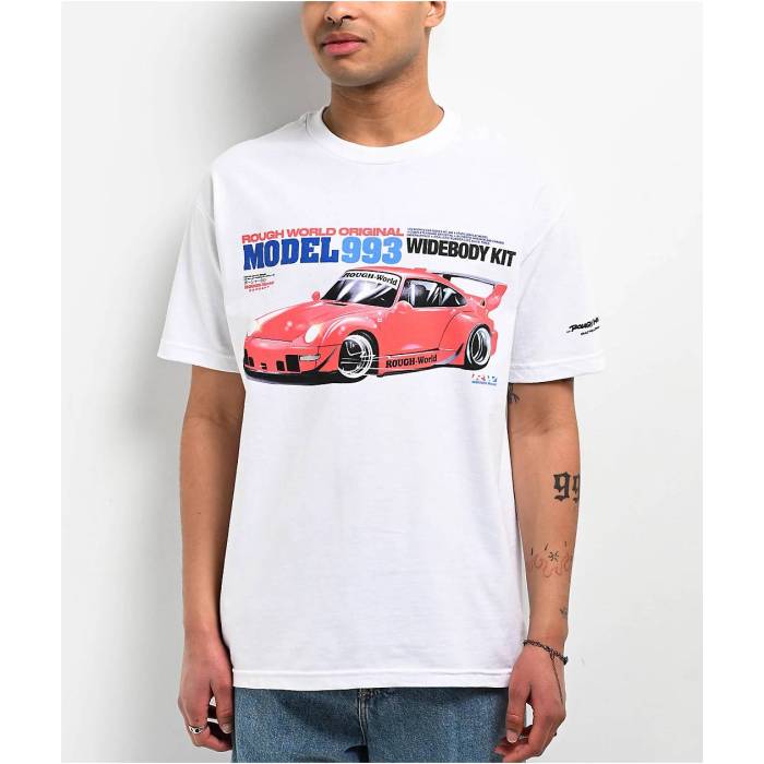 Rough World 【 Model Kit White T-Shirt Men\u0027s White 】 白いこと 白いこと プルオーバー メンズ 白いこと 白いこと