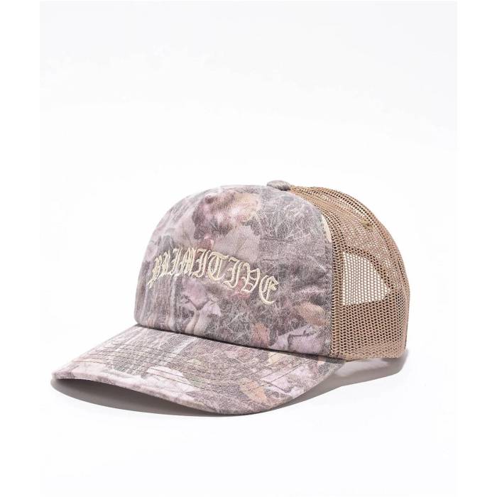 【★百貨店SALE★6/11真夜中2時迄】大時代 Primitive 【 Apex Camo Trucker Hat Men\u0027s Black 】 家鴨柄 トラッカー メンズ 黒いこと 黒いこと