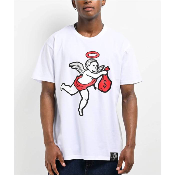 【★百貨店SALE★6/11真夜中2時迄】Hasta Muerte 【 Get Money Angel White T-Shirt Men\u0027s White 】 白いこと 白いこと ティーシャツ メンズ 白いこと 白いこと