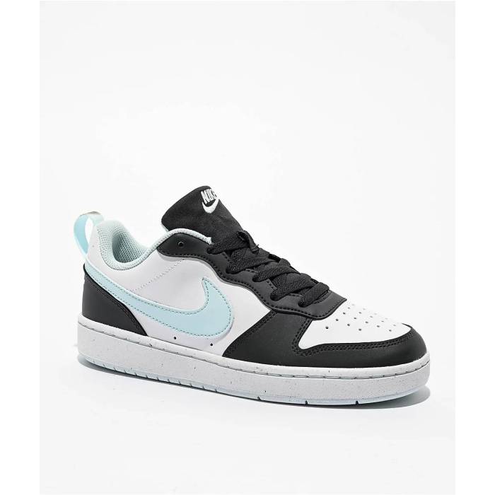 ナイキ Nike 【 Kids Court Borough Low Recraft Anthracite White & Glacier Blue Shoes Kids' Blue 】 コート 白色 ホワイト 青色 ブルー シューズ 運動靴 青色 ブルー