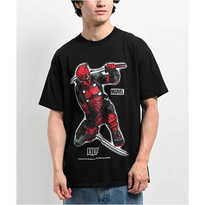 ハフ Huf 【 X Deadpool Black T-Shirt Men\u0027s Black 】 黒いこと 黒いこと プルオーバー メンズ 黒いこと 黒いこと
