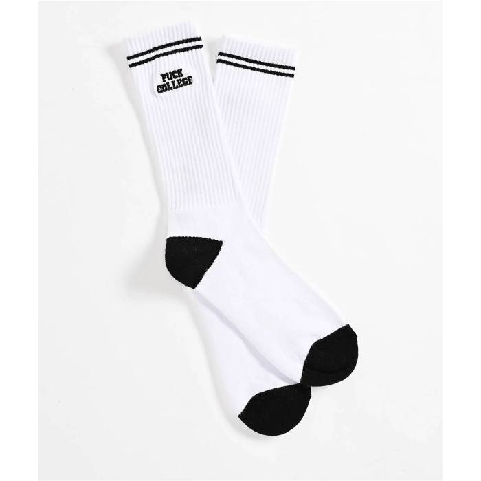Some Kids 【 F College White & Black Crew Socks Men's Black/White 】 カレッジ 白色 ホワイト 黒色 ブラック クルー ソックス・靴下 メンズ 黒色 ブラック 白色 ホワイト