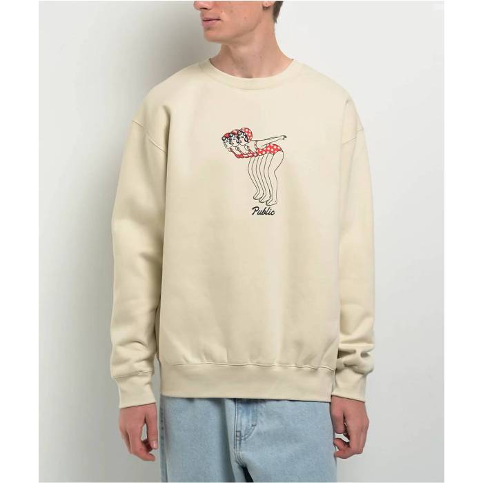 【★百貨店SALE★6/11夜夜中2時迄】Public Snowboards 【 Public Dipper Natural Crewneck Sweatshirt Men\u0027s Natural 】 自然的 流汗 調教師 メンズ 自然的