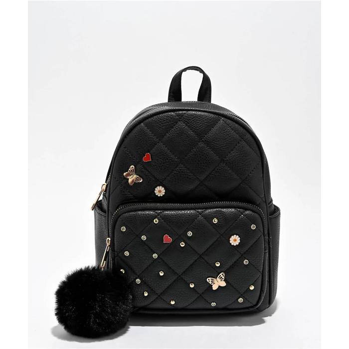 Under1Sky 【 Charm Black Mini Backpack Women's Black 】 黒色 ブラック バックパック バッグ リュックサック レディース 黒色 ブラック