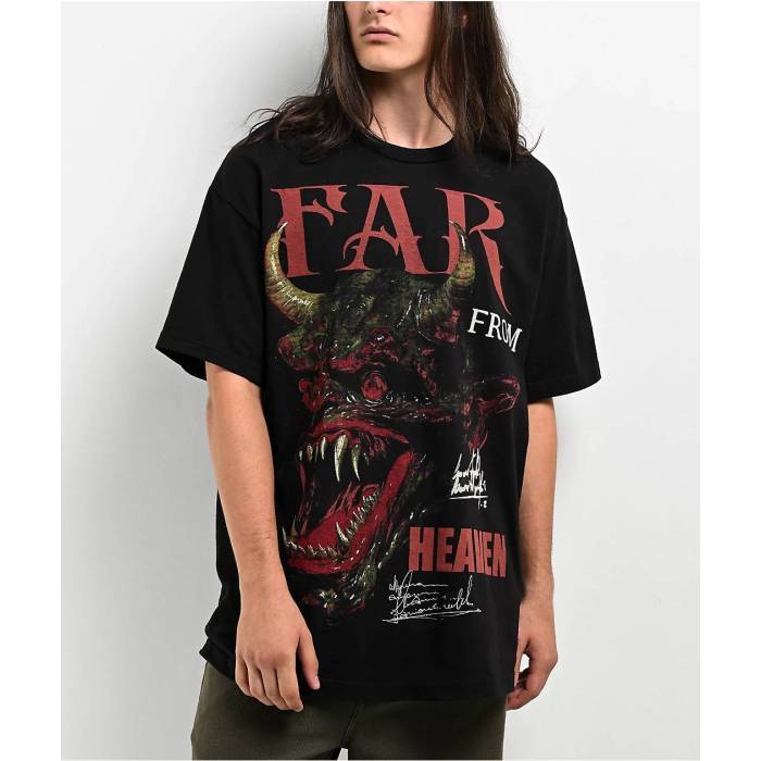 Hell \u0026 Company 【 Far From Heaven Black T-Shirt Men\u0027s Black 】 黒いこと 黒いこと プルオーバー メンズ 黒いこと 黒いこと