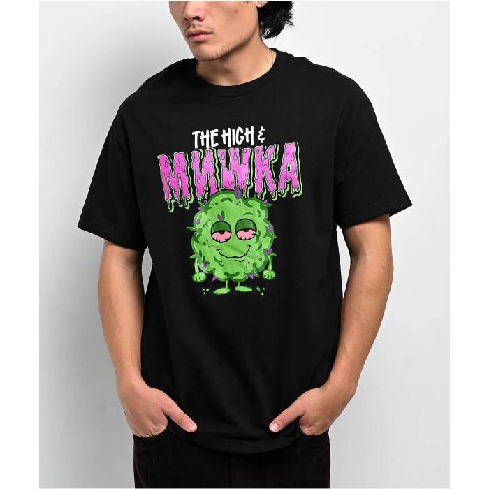 The High \u0026 Mighty 【 X Mishka Stoney Burnie Black T-Shirt Men\u0027s Black 】 ミ牡鹿 黒いこと 黒いこと プルオーバー メンズ 黒いこと 黒いこと