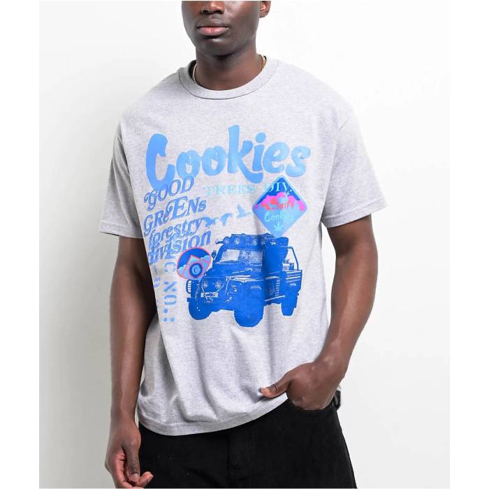 【★百貨店SALE★6/11真夜中2時迄】Cookies Clothing 【 Cookies Tree Division Heather Grey T-Shirt Men\u0027s Medium Grey 】 heather ギョリュウモドキ 薄墨色 薄墨色 ティーシャツ メンズ 薄墨色 薄墨色