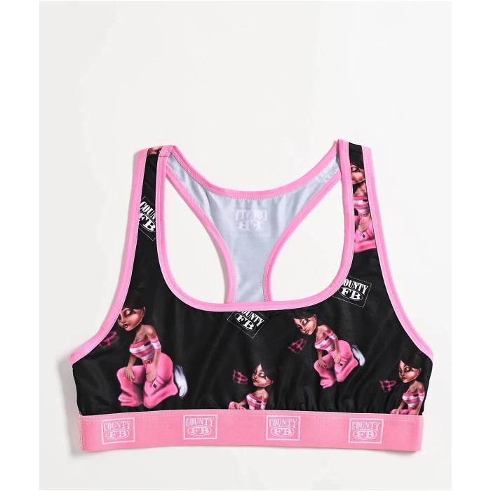 【★百貨店SALE★6/11真夜中2時迄】Fb County 【 Homegirl Black \u0026 Pink Sports Bra Women\u0027s Black 】 黒いこと 黒いこと pink サクラ色 レディース 黒いこと 黒いこと