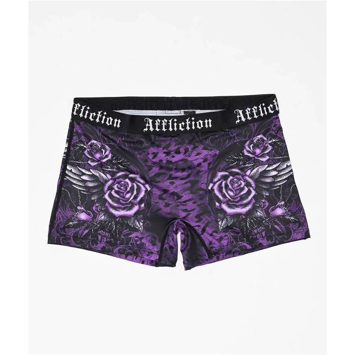 【★百貨店SALE★6/11真夜中2時迄】アフリクション Affliction 【 Carbon Purple Boyshort Underwear Women\u0027s Purple 】 炭素 Purple 紫・パープル アンダー御召しもの 下着類 レディース Purple 紫・パープル