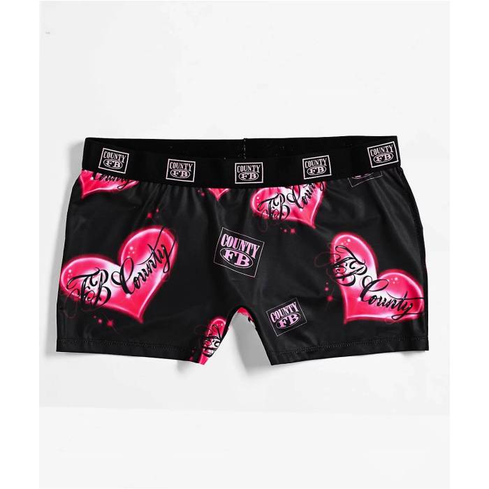 【★百貨店SALE★6/11真夜中2時迄】Fb County 【 Heart Print Black \u0026 Pink Boyshort Underwear Women\u0027s Pink 】 黒いこと 黒いこと pink さくら色 アンダー御召しもの 下着類 レディース pink さくら色