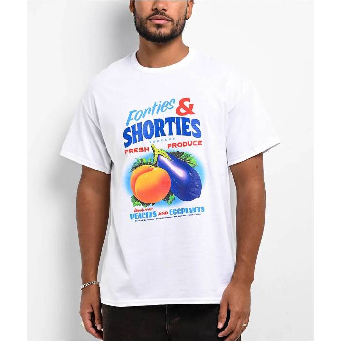 40S \u0026 Shorties 【 Fresh Produce White T-Shirt Men\u0027s White 】 生新しい 白いこと 白いこと プルオーバー メンズ 白いこと 白いこと