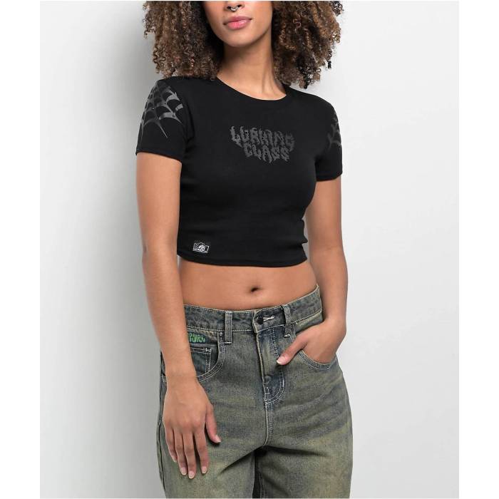 Lurking Class By Sketchy Tank 【 Thorn Black Crop T-Shirt Women's Black 】 黒色 ブラック Crop クロップ Tシャツ レディース 黒色 ブラック｜スニケス