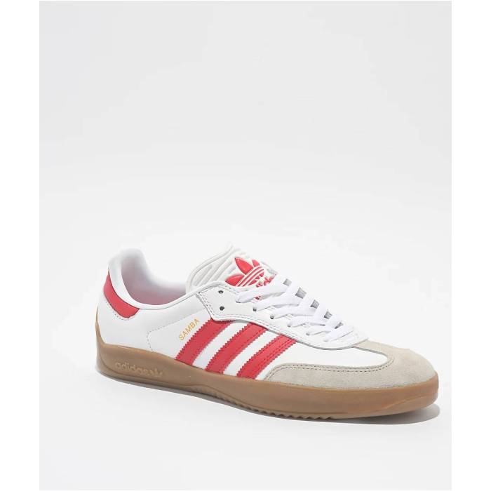 【★百貨店SALE★6/11真夜中2時迄】アディダス Adidas 【 Puig Samba Cloud White Better Scarlet \u0026 Gum Skate Shoes Men\u0027s White 】 サンバ 白いこと 白いこと Skate 滑る シューズ 運動すること靴 メンズ 白いこと 白いこと