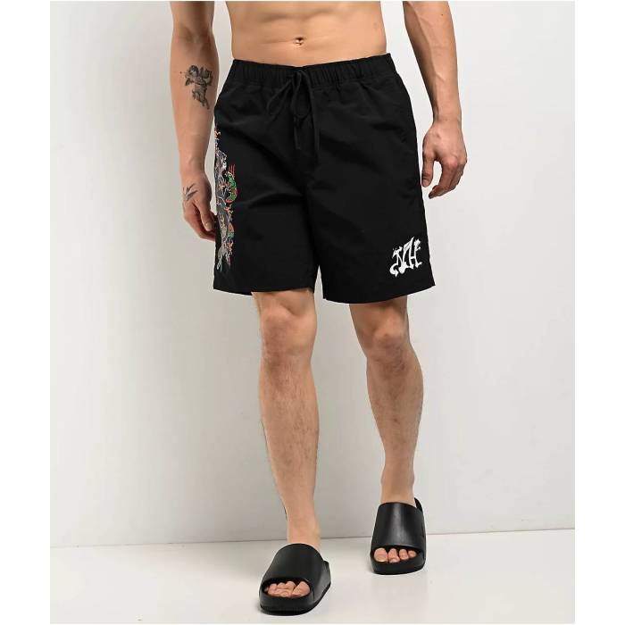 【★百貨店SALE★6/11真夜中2時迄】Ninth Hall 【 Panther Black Board Shorts Men\u0027s Black 】 黒いこと 黒いこと さる股引き メンズ 黒いこと 黒いこと