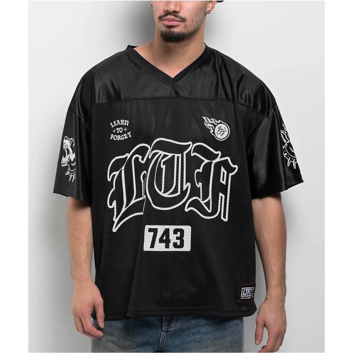 Ltf 【 Learn To Forget Olde English Black Football Jersey Men's Black 】 黒色 ブラック フットボール ジャージ メンズ 黒色 ブラック