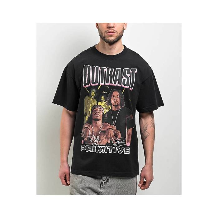大時代 Primitive 【 X Outkast Headline Black T-Shirt Men\u0027s Black 】 黒いこと 黒いこと プルオーバー メンズ 黒いこと 黒いこと
