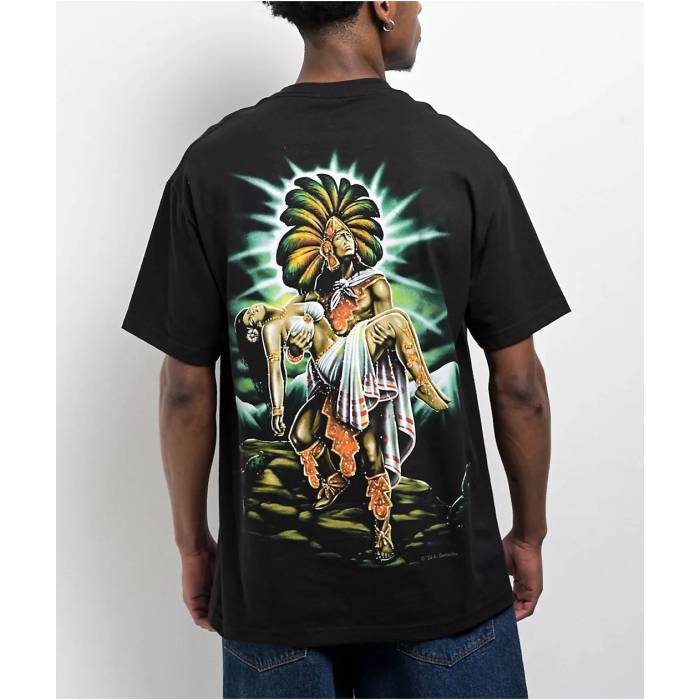 【★百貨店SALE★6/11真夜中2時迄】Dga 【 Aztlan Azteca Black T-Shirt Men\u0027s Black 】 黒いこと 黒いこと ティーシャツ メンズ 黒いこと 黒いこと