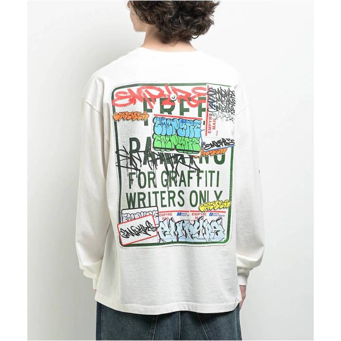 【★百貨店SALE★6/11真夜中2時迄】帝国 Empyre 【 Tagged Signs White Long Sleeve T-Shirt Men\u0027s White 】 白いこと 白いこと Sleeve 衣袂 ティーシャツ メンズ 白いこと 白いこと