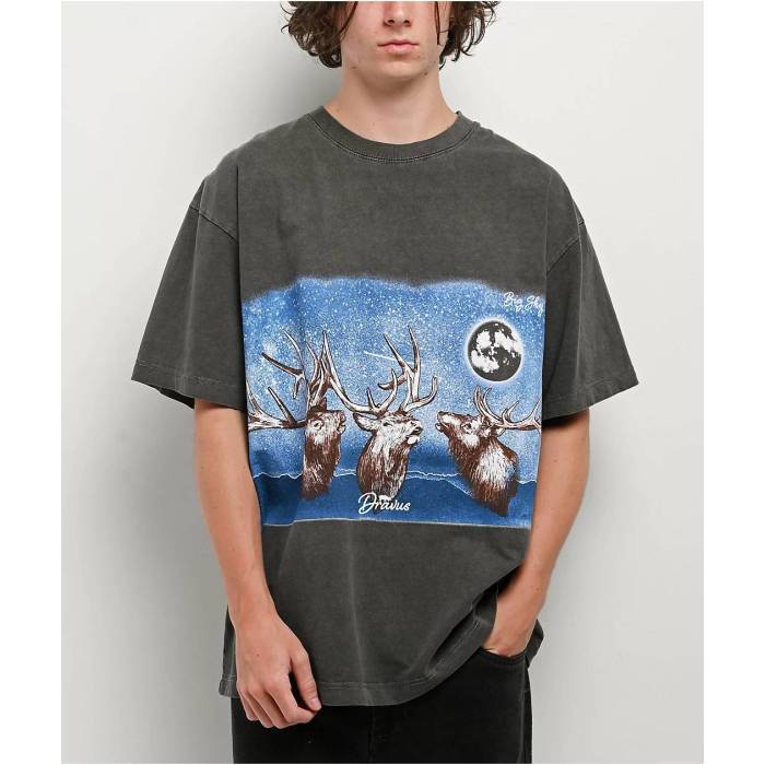 Dravus 【 100 Acre Wood Grey T-Shirt Men\u0027s Charcoal 】 薄墨色 薄墨色 プルオーバー メンズ 濃灰色