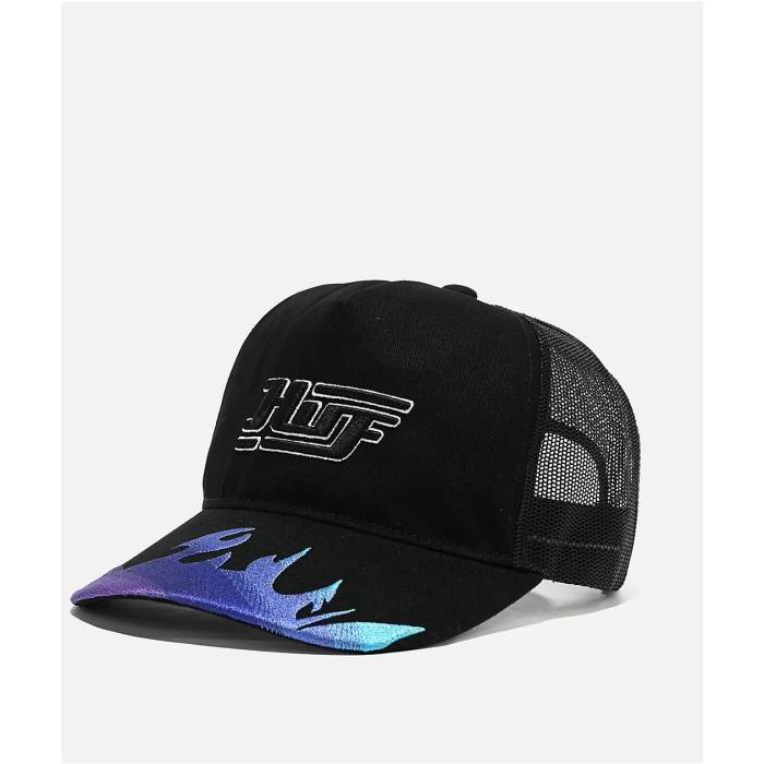 【★百貨店SALE★6/11真夜中2時迄】ハフ Huf 【 Exhaust Black Trucker Hat Men\u0027s Black 】 黒いこと 黒いこと トラッカー メンズ 黒いこと 黒いこと