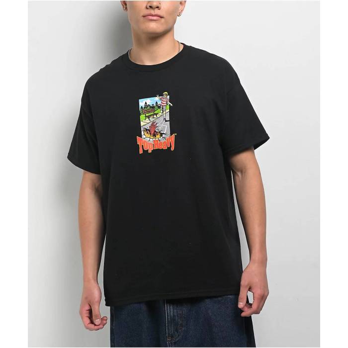 Top Heavy 【 Hopscotch Black T-Shirt Men\u0027s Black 】 黒いこと 黒いこと プルオーバー メンズ 黒いこと 黒いこと