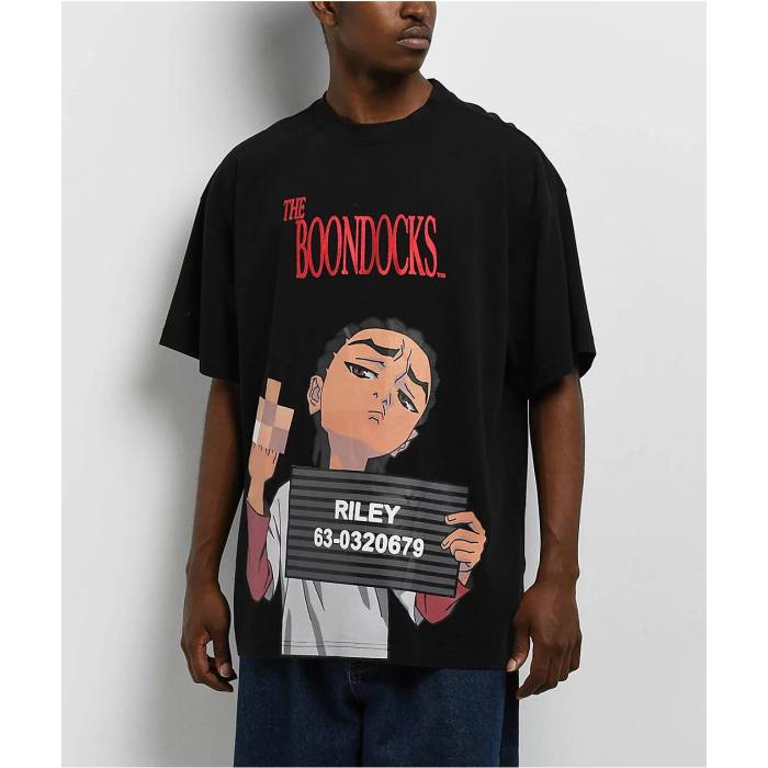 【★百貨店SALE★6/11十二時2時迄】Boondocks 【 The  Riley Mugshot Black T-Shirt Men\u0027s Black 】 黒いこと 黒いこと プルオーバー メンズ 黒いこと 黒いこと