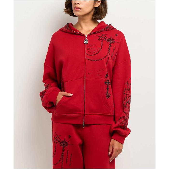 Vitriol 【 Lenexa Red Zip Hoodie Women's Red 】 Red 赤・レッド フーディー パーカー レディース Red 赤・レッド