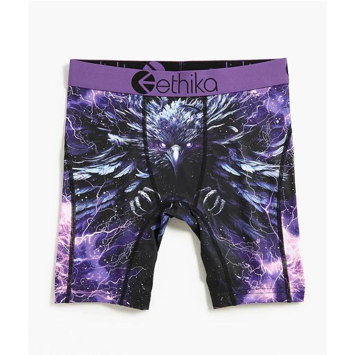 【★百貨店SALE★6/11真夜中2時迄】エシカ Ethika 【 Kids Flock Boxer Briefs Kids\u0027 Purple 】 Purple 紫・パープル