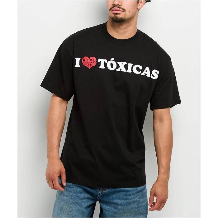 Chicos Toxicos 【 I Heart Toxicas Black T-Shirt Men\u0027s Black 】 黒いこと 黒いこと プルオーバー メンズ 黒いこと 黒いこと