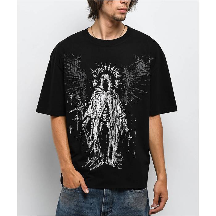 A Lost Cause 【 Dark Angel Black T-Shirt Men\u0027s Black 】 黒いこと 黒いこと プルオーバー メンズ 黒いこと 黒いこと