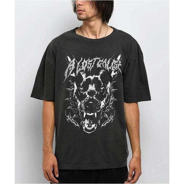 A Lost Cause 【 Unleashed Vintage Black T-Shirt Men\u0027s Charcoal 】 vintage ビンテージ・ヴィンテージ 黒いこと 黒いこと プルオーバー メンズ 濃灰色