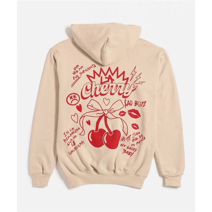 Sad Boyz 【 $Ad Boyz By Junior H Kids La Cherry Natural Hoodie Kids\u0027 Natural 】 天使の都市 自然的 フーディー パーカー 自然的