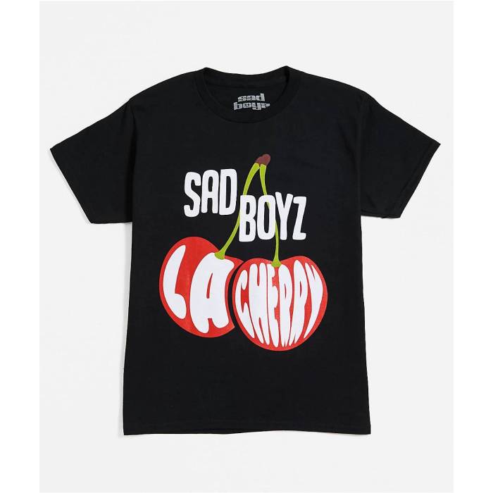 Sad Boyz 【 $Ad Boyz By Junior H Kids La Cherry Black T-Shirt Kids\u0027 Black 】 天使の都市 黒いこと 黒いこと プルオーバー 黒いこと 黒いこと