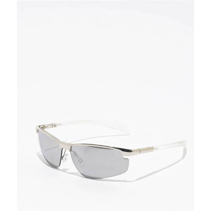 Sunscape Eyewear 【 Silver Mirror Semi-Rimless Sunglasses Men's Silver 】 Silver 銀色・シルバー サングラス メンズ Silver 銀色・シルバー|スニケス