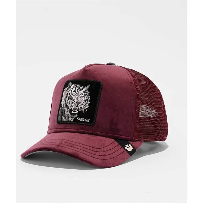 Goorin Bros. 【 Tiger Burgundy Velour Trucker Hat Men's Dark Red 】 ワイン色・バーガンディー ベロア トラッカー メンズ Red 赤・レッド
