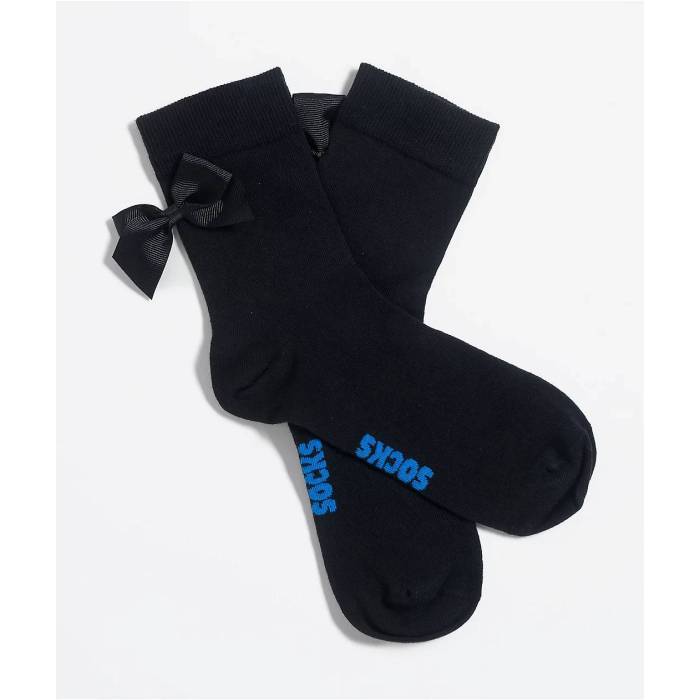 ハッピーソックス Happy Socks 【 Bow Black Crew Socks Women's Black 】 黒色 ブラック クルー ソックス・靴下 レディース 黒色 ブラック