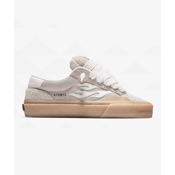 Straye 【 Logan Puff Cream & Crepe Skate Shoes Men's White 】 クリーム クレープ Skate スケート シューズ 運動靴 メンズ 白色 ホワイト