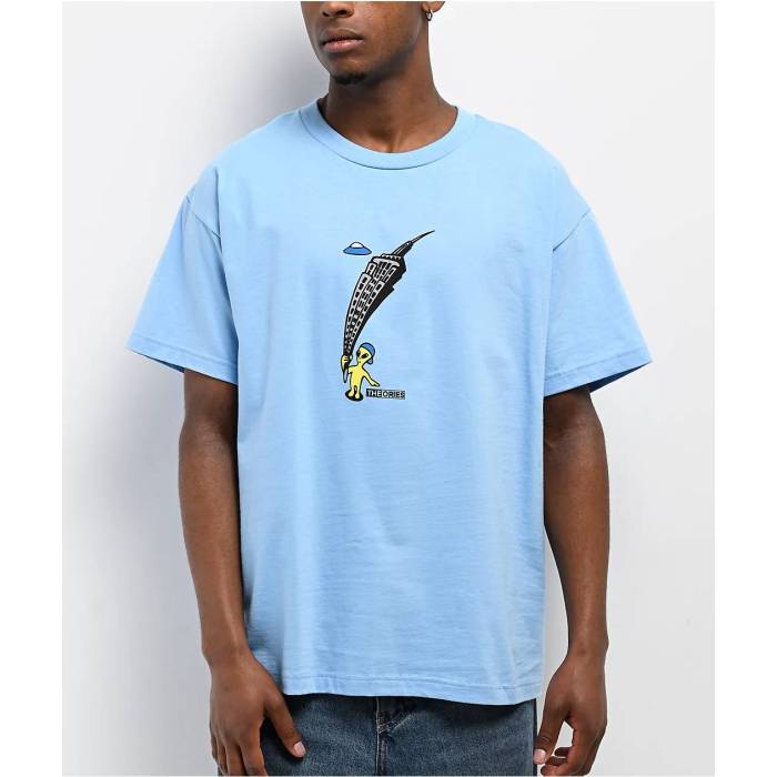 Theories 【 Rave Kid Light Blue T-Shirt Men's Light Pastel Blue 】 青色 ブルー Tシャツ メンズ 青色 ブルー