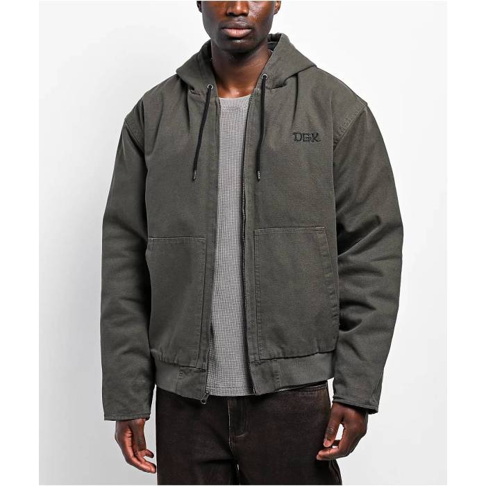 DGK Dgk 【 Patience Olive Hooded Canvas Jacket Men's Green 】 olive オリーブ フード付 Jacket ジャケット メンズ green 緑・グリーン｜スニケス