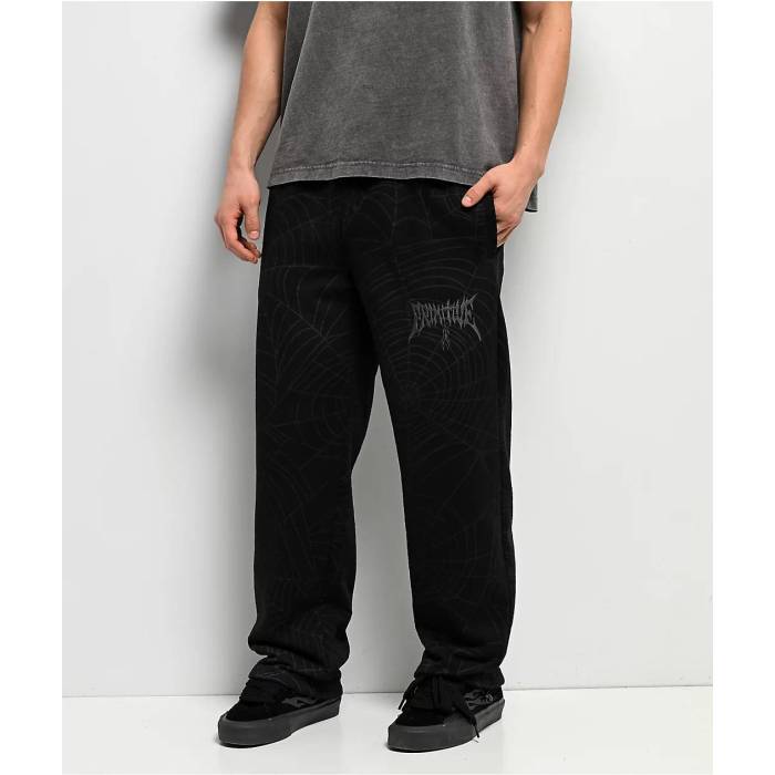 【★百貨店SALE★6/11夜夜中2時迄】元始的 Primitive 【 Spin Black Fleece Sweatpants Men\u0027s Black 】 黒いこと 黒いこと フリース ロングタイツ メンズ 黒いこと 黒いこと