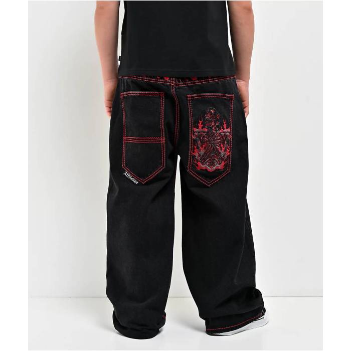 アフリクション Affliction 【 Kids Flameful Faith Black Jeans Kids' Black 】 黒色 ブラック ジーンズ 黒色 ブラック