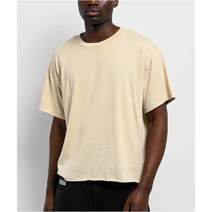 【★百貨店SALE★6/11十二時2時迄】Ita 【 Eon Distressed Sand Wash Crop T-Shirt Men\u0027s - 】 砂色・沙子 Crop クロップ プルオーバー メンズ NULL