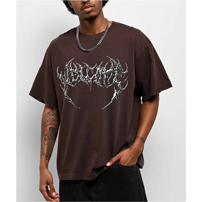 Welcome Skateboards 【 Welcome Chrome Brown T-Shirt Men's Brown 】 茶色 ブラウン Tシャツ メンズ 茶色 ブラウン|スニケス