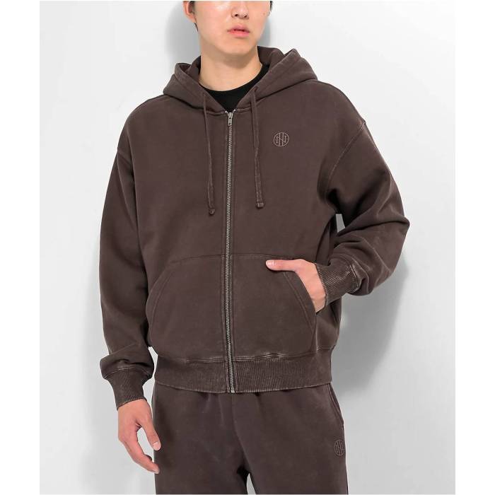 Ninth Hall Fundamentals 【 Brown Boxy Zip Hoodie Men's Brown 】 茶色 ブラウン フーディー パーカー メンズ 茶色 ブラウン｜スニケス
