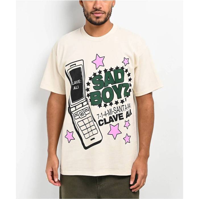 Sad Boyz 【 $Ad Boyz By Junior H Clave Ali Cream T-Shirt Men's Natural 】 クリーム Tシャツ メンズ ナチュラル|スニケス