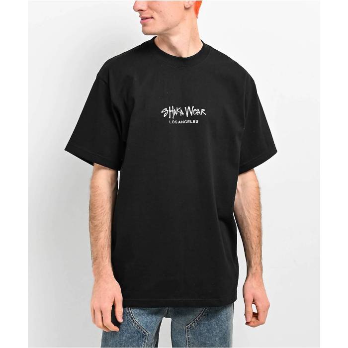 Shaka Wear 【 Max Heavy 3M Logo Black T-Shirt Men\u0027s Black 】 マックス ロゴタイプ 黒いこと 黒いこと プルオーバー メンズ 黒いこと 黒いこと