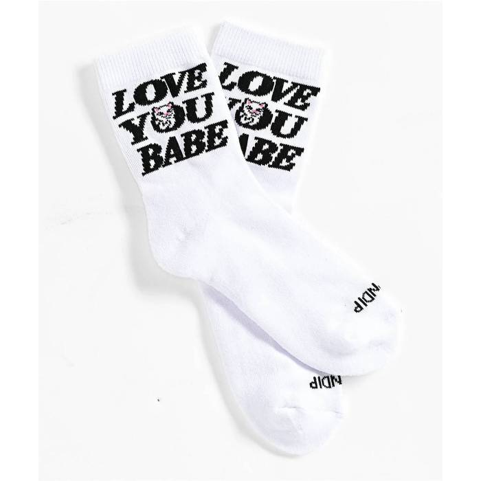 リップンディップ Ripndip 【 Love You White Crew Socks Men's White 】 白色 ホワイト クルー ソックス・靴下 メンズ 白色 ホワイト 9,017円